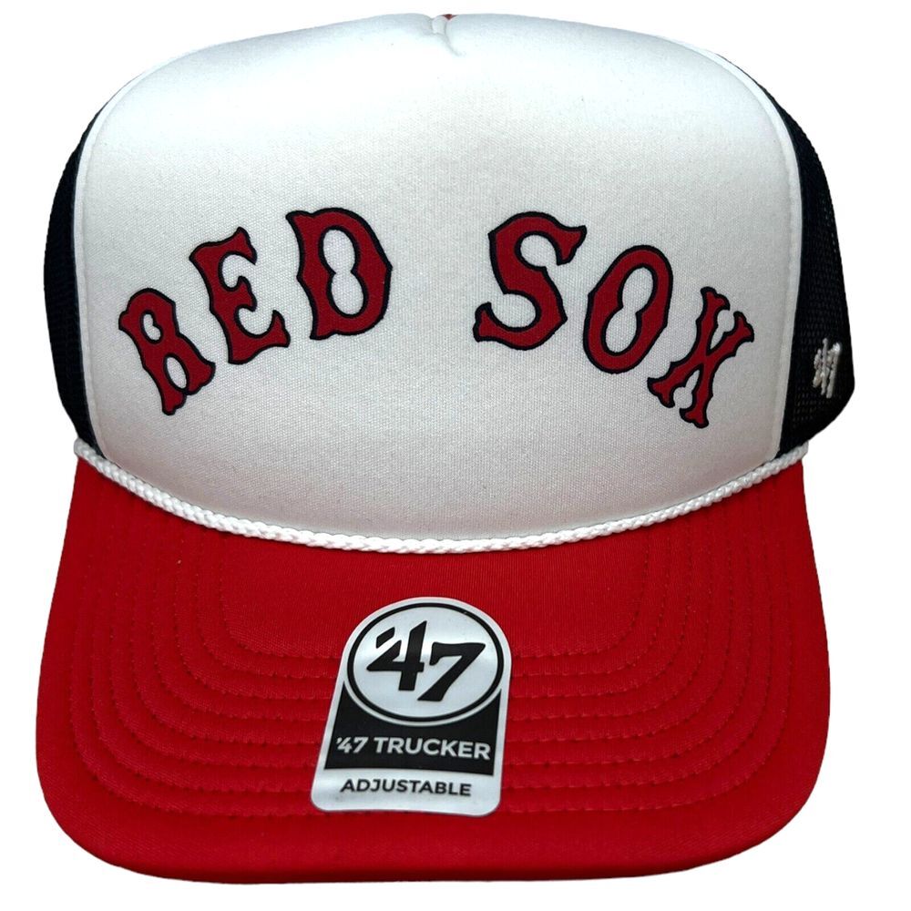 Boston Red Sox Foam Hat Mens Snapback '47 Brand Cooperstown Trucker Rope‎